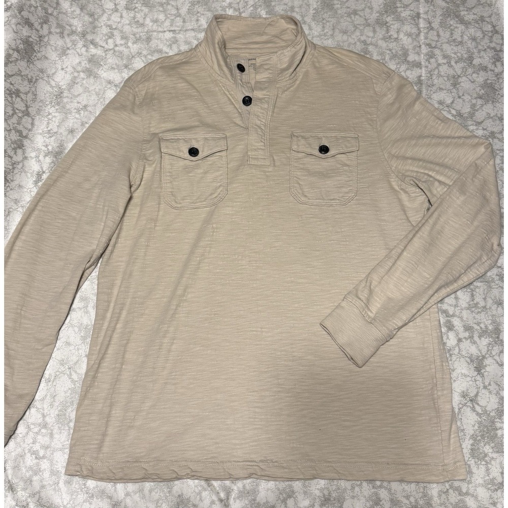 Banana Republic‎ Women's 100% Cotton Natural Beige Color Long Sleeve Shirt Large